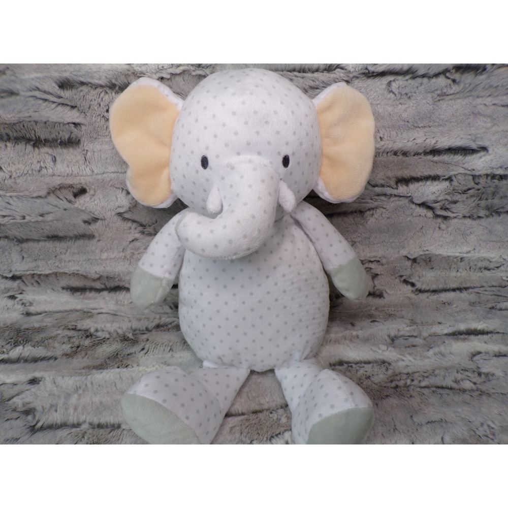 Manhattan Toy Company Greyson Grey‎ Polka Dot Plush Elephant 14" Stuffed Animal